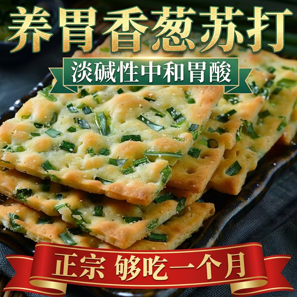 香葱苏打饼干零食养胃咸味碱性香葱味梳营养饼整箱早餐葱香胃酸