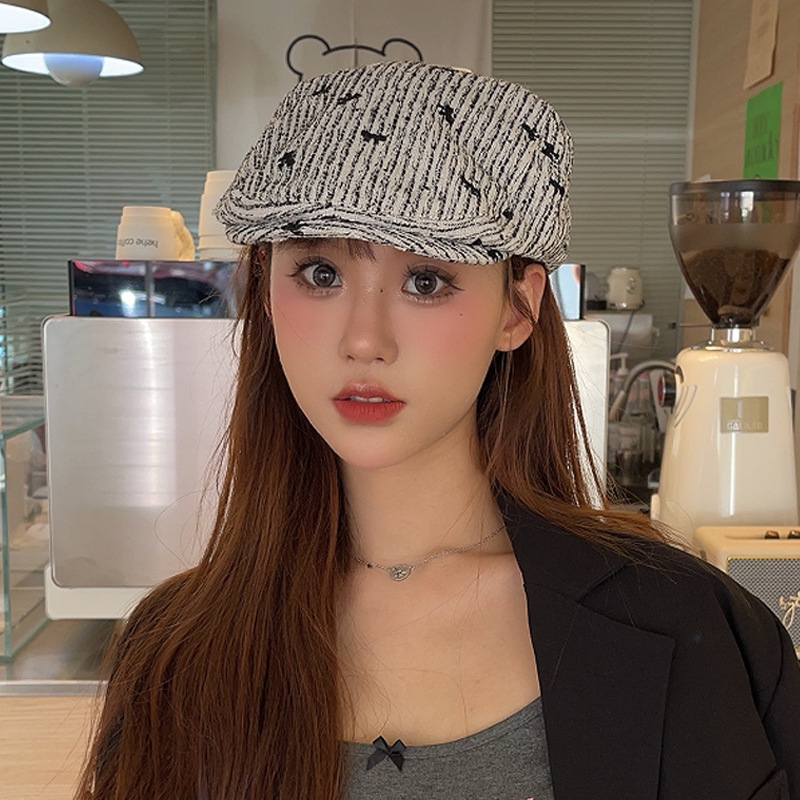 【工厂价】韩版蝴蝶结小香风水桶帽子薄款贝雷帽显脸小遮阳帽时尚