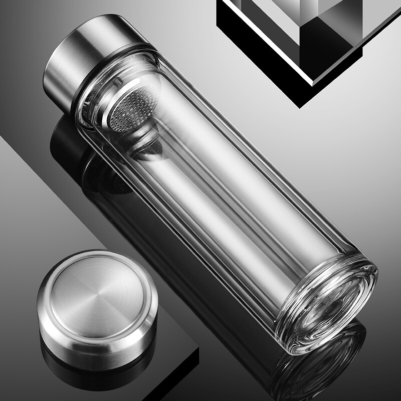 双层玻璃杯女学生喝水杯子家用男茶水分离泡茶杯个人专用单层防爆