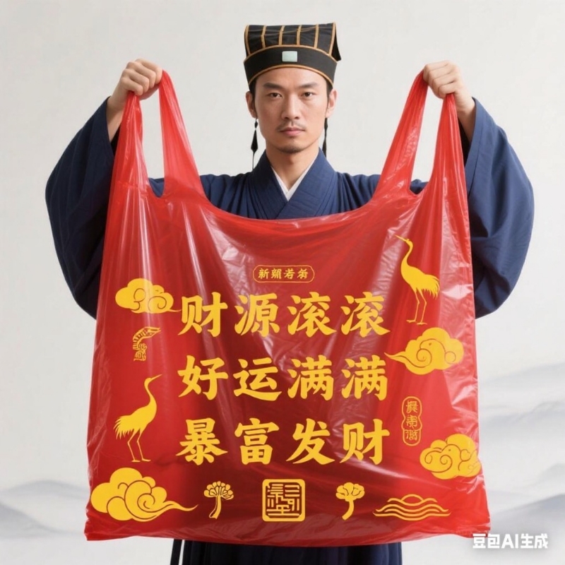 红色除秽拉吉转运袋旧衣服加大塑料袋手提加厚吉祥垃圾袋超大