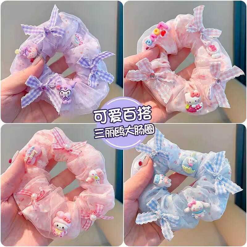 甜美卡通大肠发圈儿童皮筋女童不伤发扎高马尾头花头绳丸子头发饰
