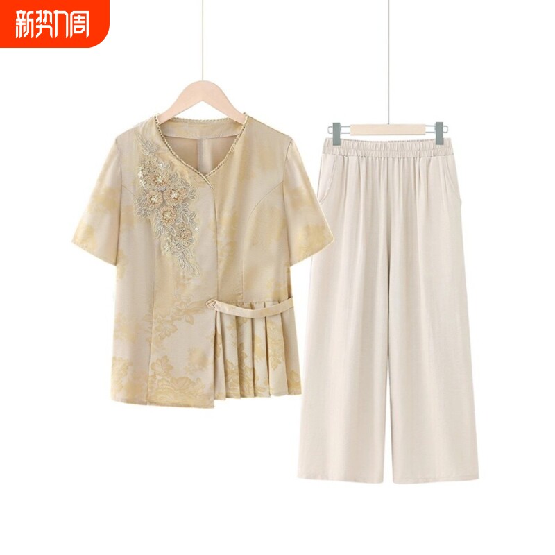 2026新款妈妈装夏装端庄大气妈妈夏套装新中式小衫中老年女装短袖