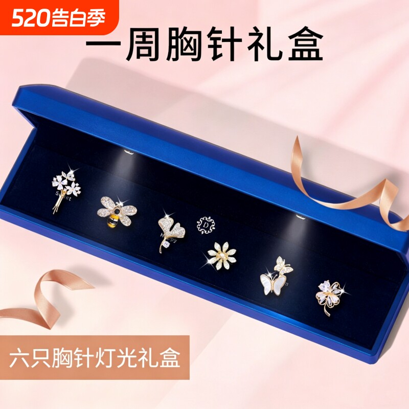 高端大气胸针礼盒女精致时尚套装胸花别针徽章高级感西装西服配饰
