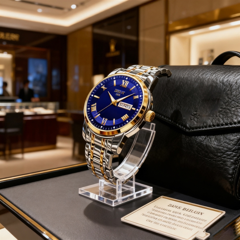 手表男款全自动男表数字双日历防水腕表男高级感实用大表盘夜光