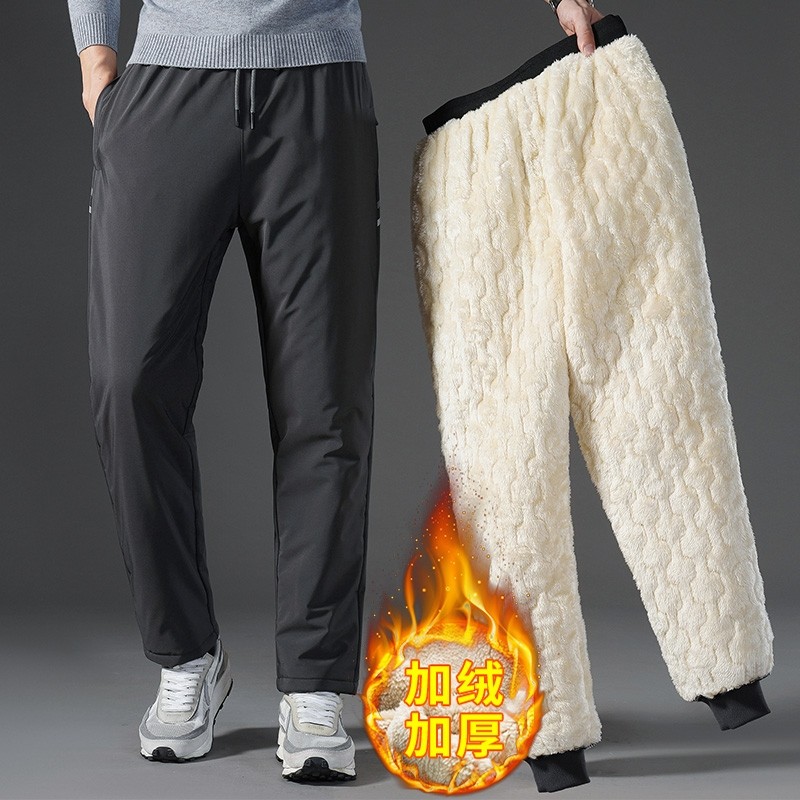 啄木鸟棉裤男款冬季加绒加厚男士冲锋裤外穿防风保暖羊羔绒裤子男