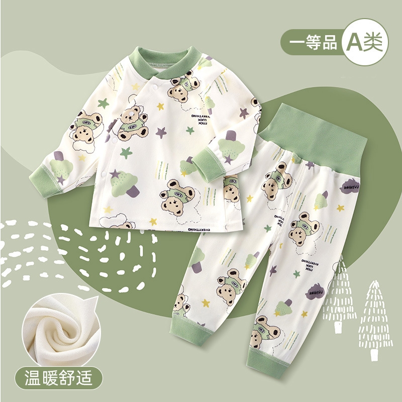 男女宝宝套装春秋款德绒保暖