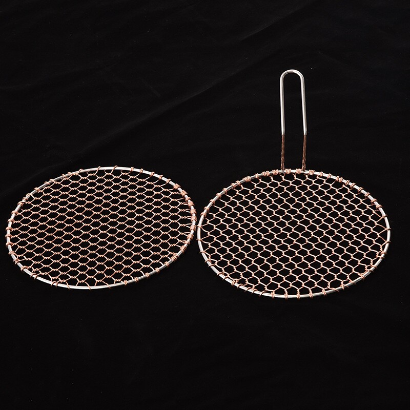 手编铜烧烤网 商用圆形方形加粗铜丝烤炉烤网商用自助烧烤铜烤网