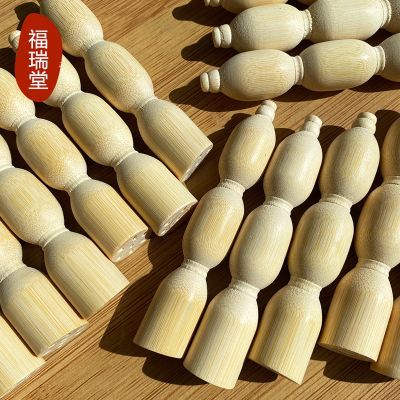手把件实心竹子雕藕把件