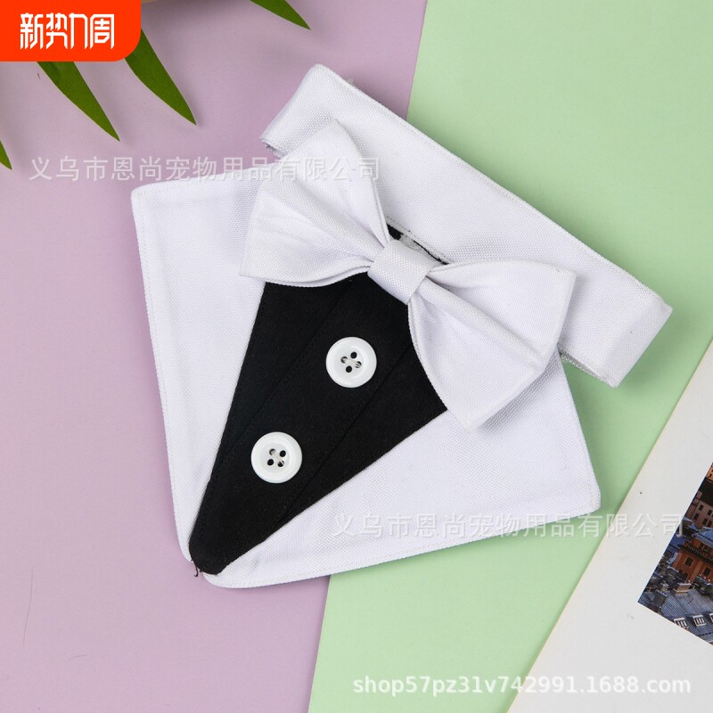 厂家现货批发爆款西装领结蝴蝶结狗口水巾宠物围巾狗狗三角巾配件