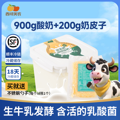 西域美农900g酸奶+200g鲜奶皮