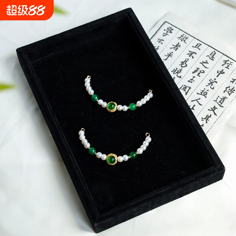 古风百搭珍珠棒花朵珍珠掩鬓点缀汉服旗袍配饰品头饰发簪发钗发饰