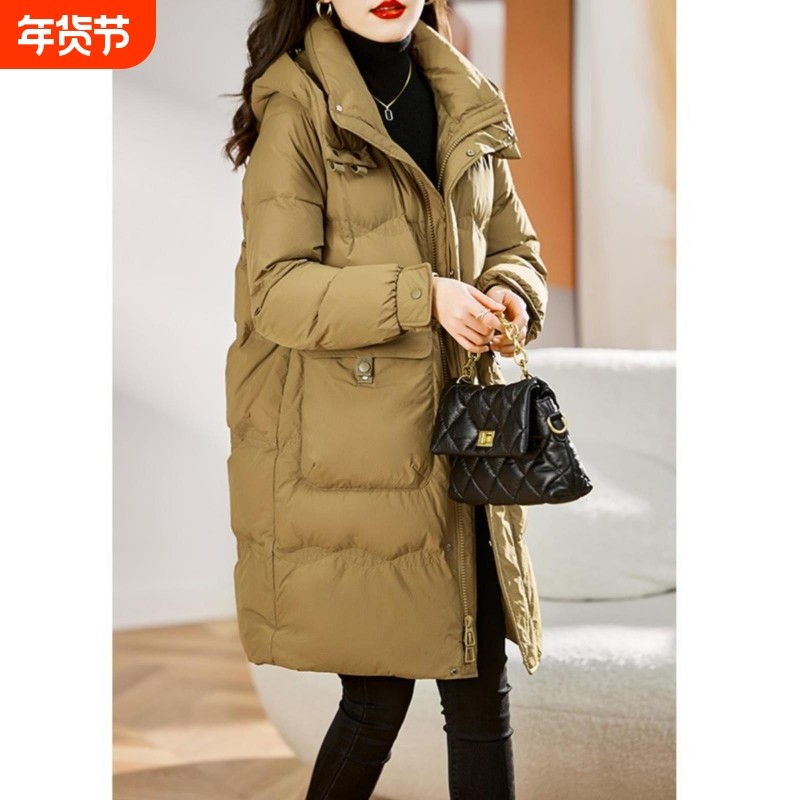 羽绒服女冬季中长款2025新款加绒加厚九江胖mm大码冬装专业线下
