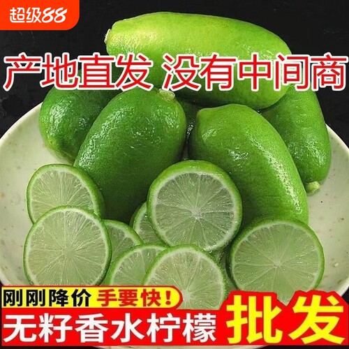 海南无籽香水柠檬子弹头柠檬新鲜正宗青柠檬奶茶店专用当季批发