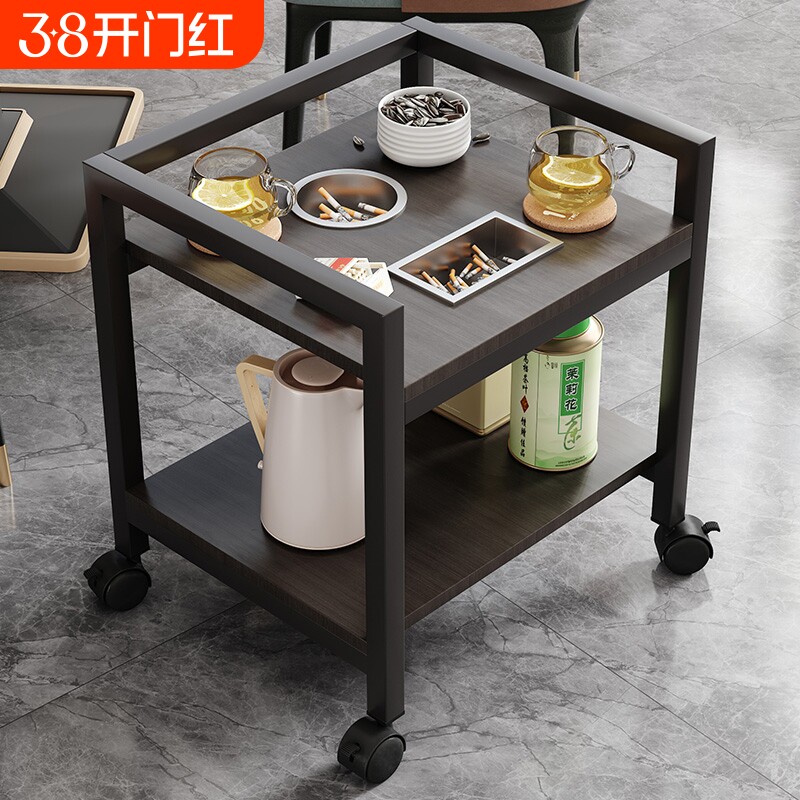 麻将桌茶几茶水架棋牌室专用边桌可移动置物架子打牌麻将机小边几