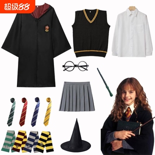 周边儿童cos服装魔法袍斗篷赫敏巫师袍波特学院万圣节演出服模特