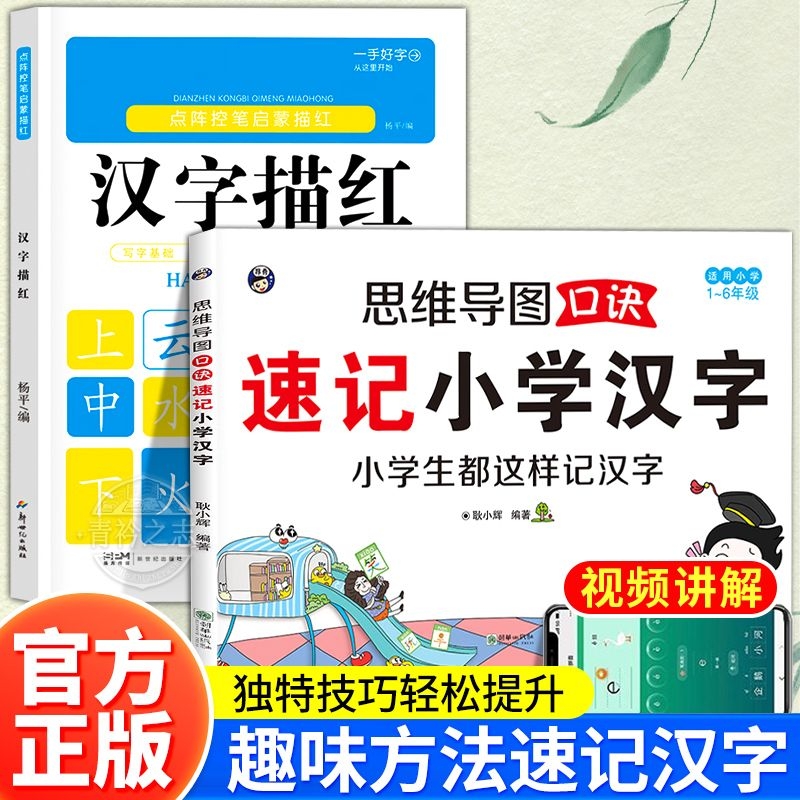 识字附视频思维导图速记汉字生字开花组词造句识字书点阵描红本赠视频讲解小学象形大王学字神器字词积累练习拼音知识基础技巧正版