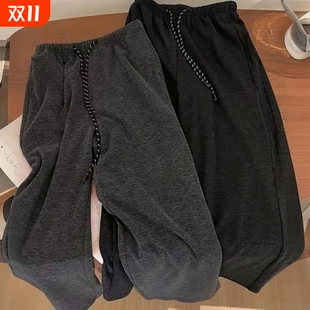 宽松不勒肚垂感糯米长裤 春秋拖地裤 子无托腹直筒阔腿休闲裤 孕妇裤