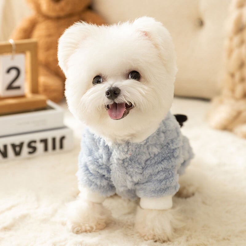 立体小动物狗狗冬天衣服可牵引秋冬小型犬保暖两脚绒衣宠物狗服饰