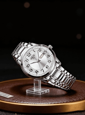 正品名牌钢带商务防水石英腕表高级感男士男款手表全自动非机械表
