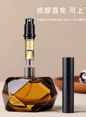 香水分装瓶高端便携式底部直充大牌小样的空瓶子高级喷雾瓶自由
