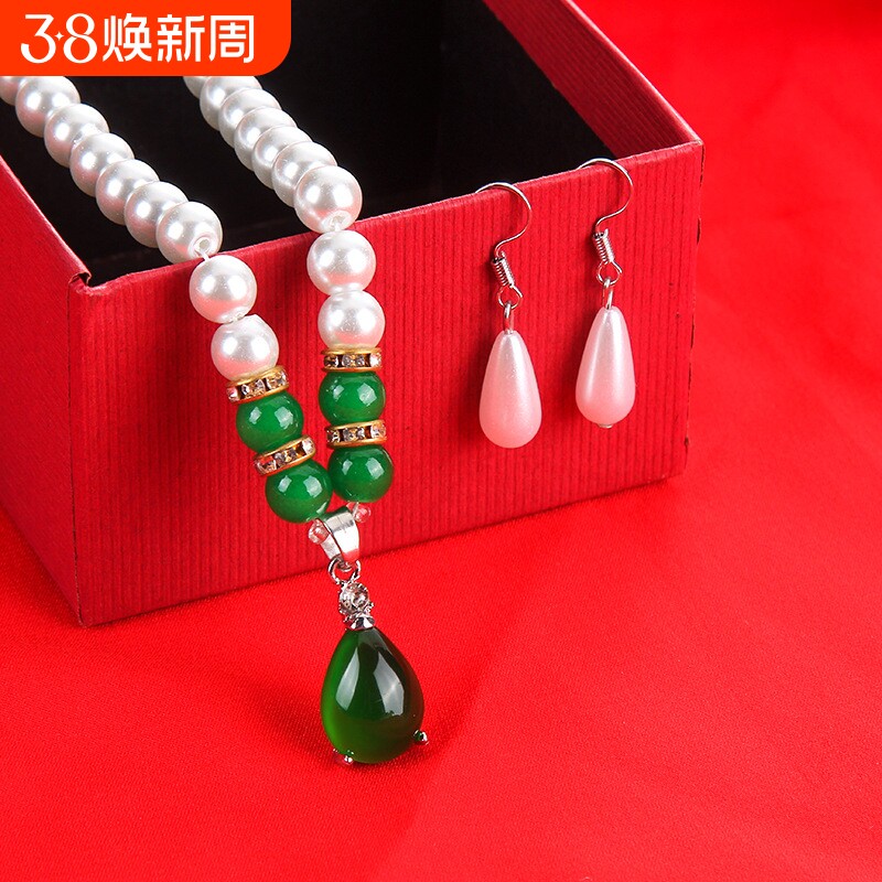 合成珍珠项链女送妈妈韩版简约中老年母亲节锁骨项链气质百搭保色