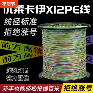 超细沉水过胶pe线大力马鱼线主线X12路亚金刚渔线微物耐磨远投