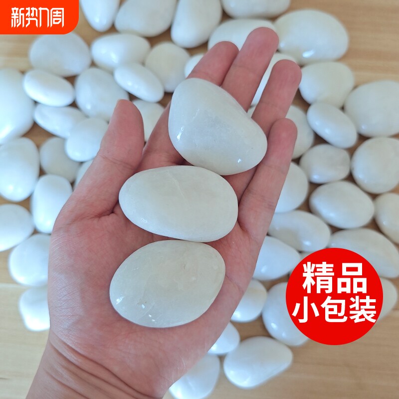 白色鹅卵石石头白石子雨花石养花郁金香水培鱼缸造景天然批发铺面