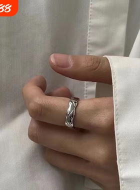 小众设计双层交叉套戒女ins潮网红时尚个性可调节食指戒指环开口