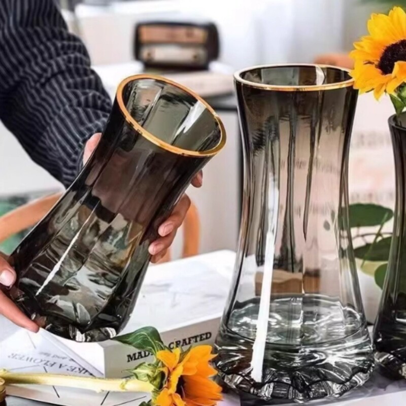 轻奢简约玻璃花瓶高级感水养百合鲜花客厅插花创意摆件桌面卧室