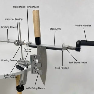 锐和Rehoo跨境品质货源360度可翻转金属定角磨刀器夹具支架RH006