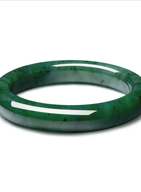 正品新疆和田碧玉手镯女款美人痣碧玉宽条玉镯子礼物送妈妈玉石