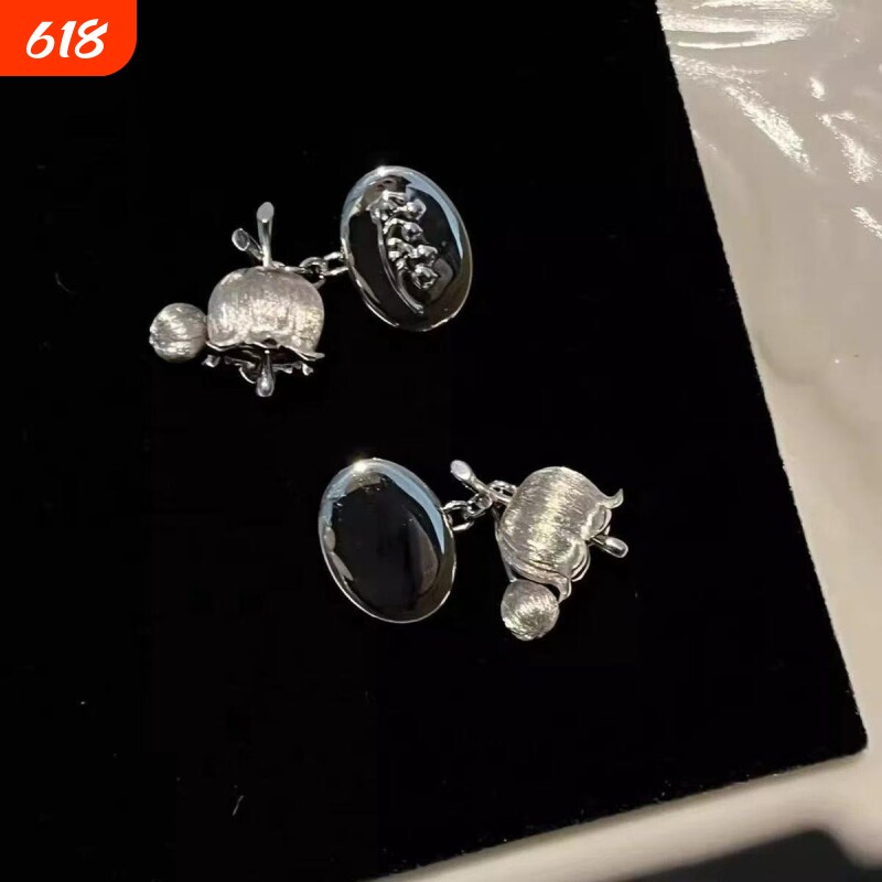 中古风铃兰花袖链万袖扣复古新中式手作西装衬衫纽扣链领口能扣