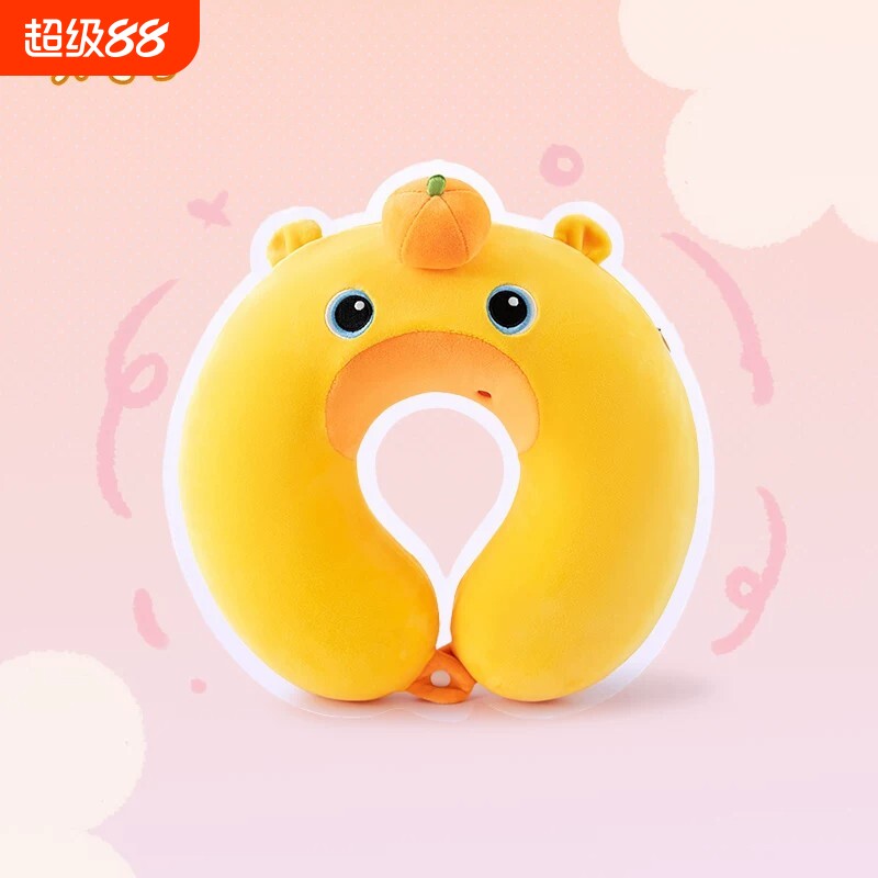 水豚噜噜u型枕旅行记忆棉头枕脖枕护脖子靠枕护颈枕办公室午睡图片