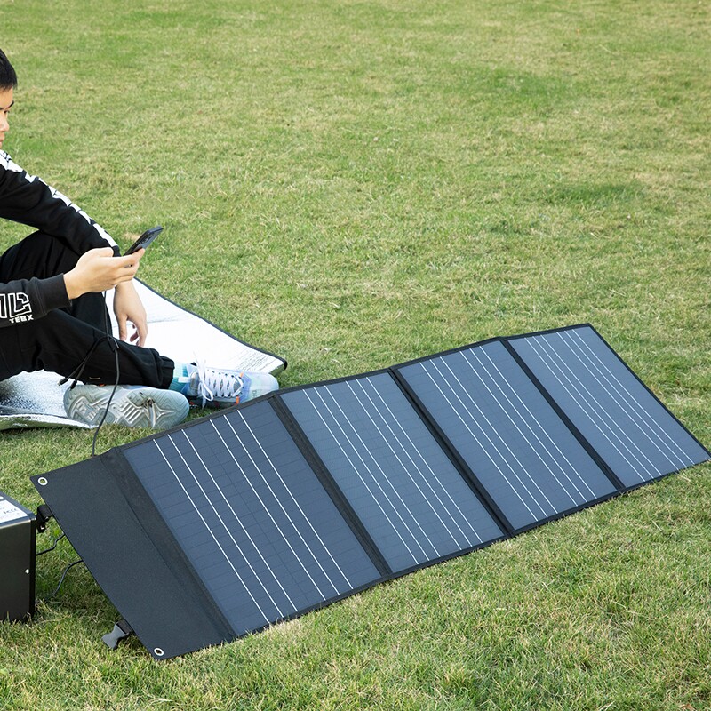 户外移动电源太阳能充电板12v车载蓄电池快充电宝便携折叠发电器