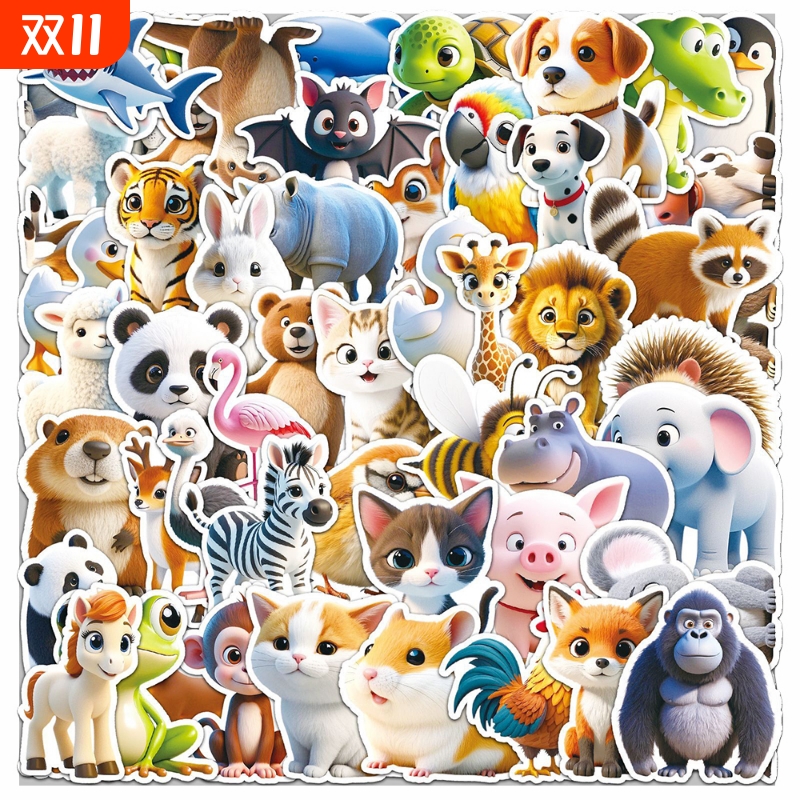 花子君/动物3D贴纸/新款