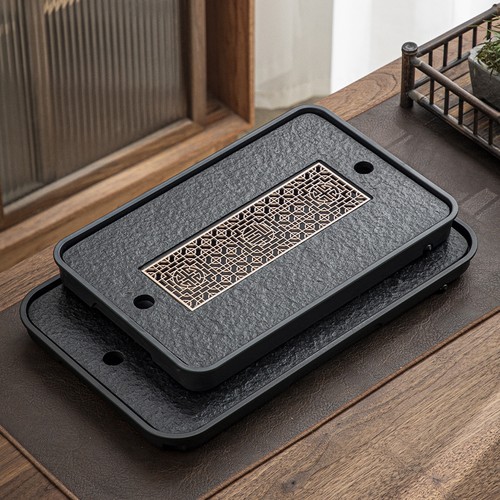 仿乌金石茶盘茶具套装