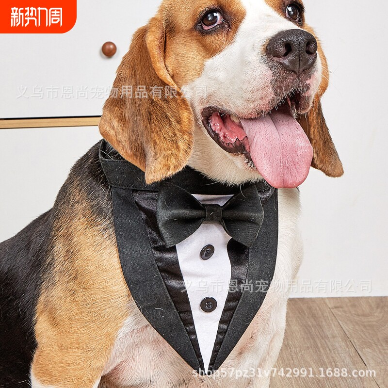 厂家现货批发爆款西装领结蝴蝶结狗口水巾宠物围巾狗狗三角巾配件