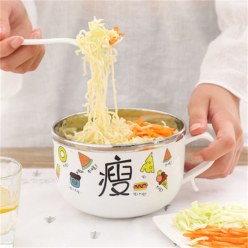 学生泡面碗带盖不锈钢单个宿舍用饭盒易清洗隔热超大容量神器碗筷