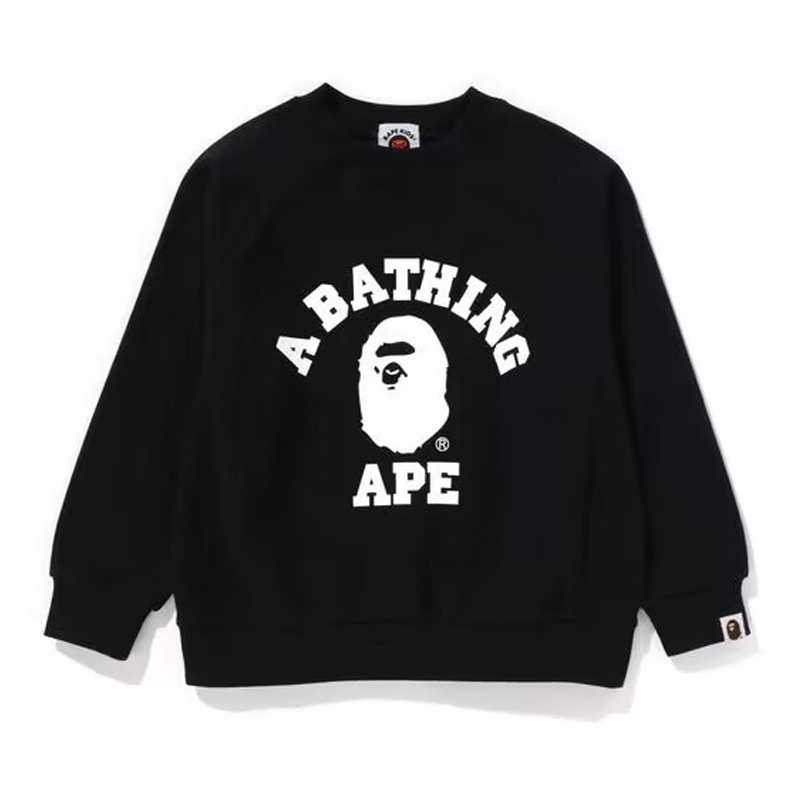 潮牌APE圆领卫衣重磅高版本SHARK BAPE猿人鲨鱼迷彩秋冬季亲子装