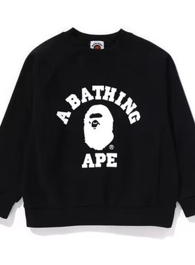潮牌APE圆领卫衣高版本SHARKBAPE猿人鲨鱼迷彩秋冬季亲子装不加绒