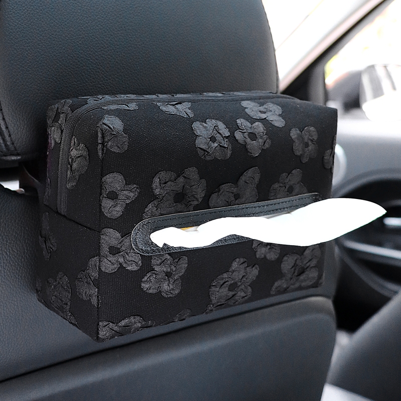 车载纸巾盒高级感遮阳板挂式新款法式轻奢网红款扶手绑带抽纸盒