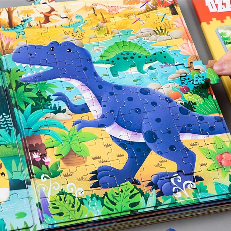 儿童磁力拼图3到6岁宝宝磁性益智玩具2男孩恐龙4幼儿磁吸女孩积木