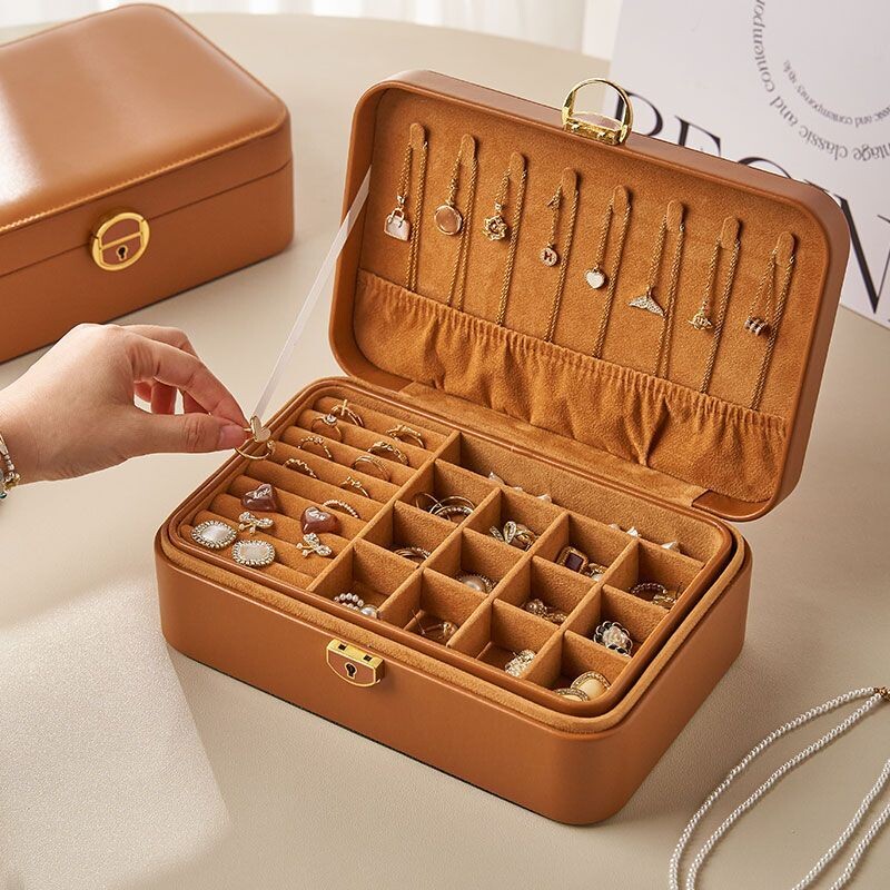 首饰盒收纳盒大容量高档精致珠宝首饰项链耳饰耳钉戒指黄金收纳盒