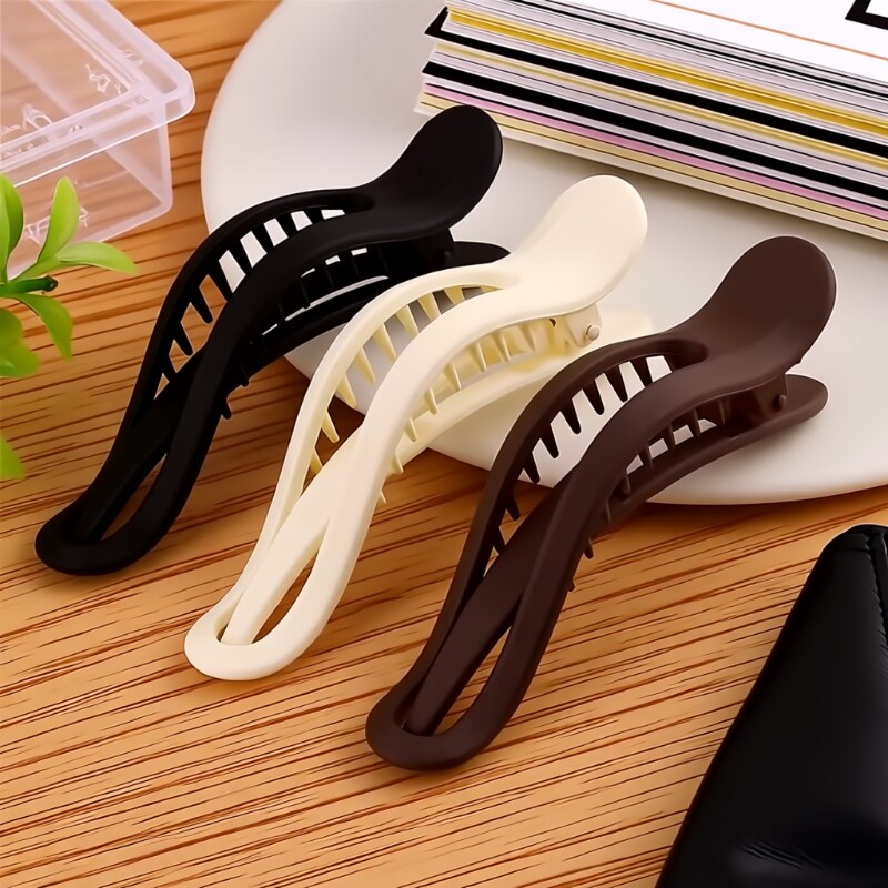 盘发鸭嘴夹后脑勺发夹大号女高级感发卡简约发抓鲨鱼夹头饰塑料