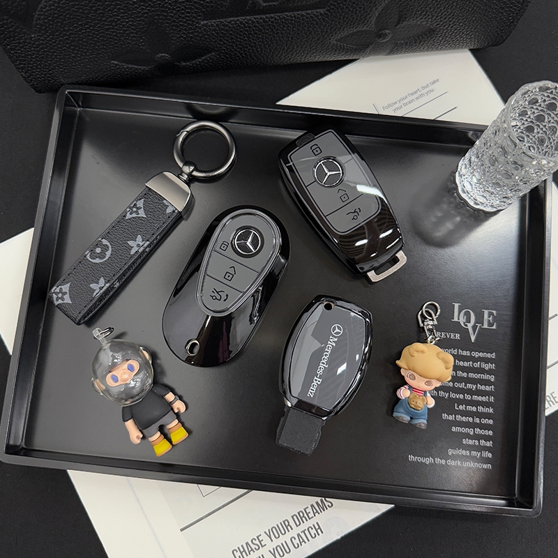 全新黑灰撞色-奔驰专用车钥匙套