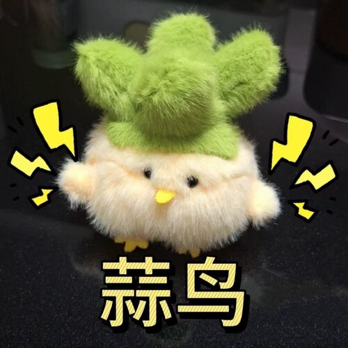 蒜鸟发声玩偶毛绒玩具小菜鸡武汉文创和平公仔钥匙扣包包挂饰挂件