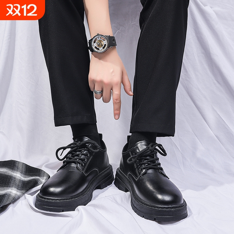 啄木鸟西装皮鞋男款秋季英伦风商务正装增高休闲软底防水黑色结婚