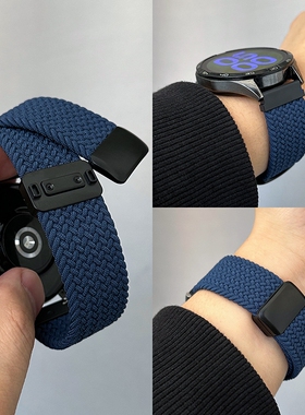适用华为gt4表带gt5pro编织gt3尼龙gt4gt3pro新款gt2watch4prowatch5男女gs3i荣耀e智能手表22mm金属表盘