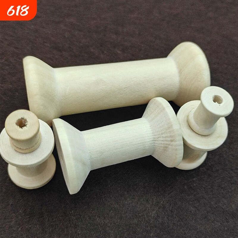木质绕线轴DIY多规格木制线圈原木色线轴复古怀旧工艺品空木轴