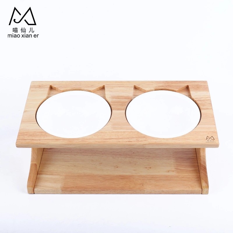 陶瓷猫碗狗碗橡木架单双碗保护颈猫餐桌猫用品批发高脚斜口宠物碗,宠物/宠物食品及用品,猫狗碗/慢食碗,淘宝优惠券,粉丝福利购,淘宝优惠卷